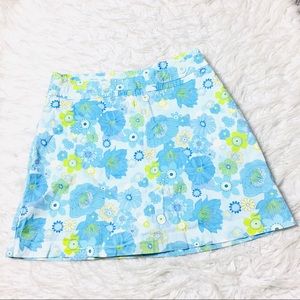 St John’s Bay Stretch Skort Skirt light Blue Floral Size 10